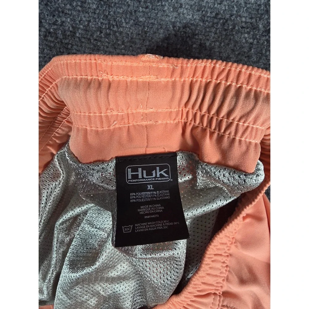 Huk Performance Fishing Shorts Mens XL Peach Coral Quick Dry‎ Mesh Lined Trunks